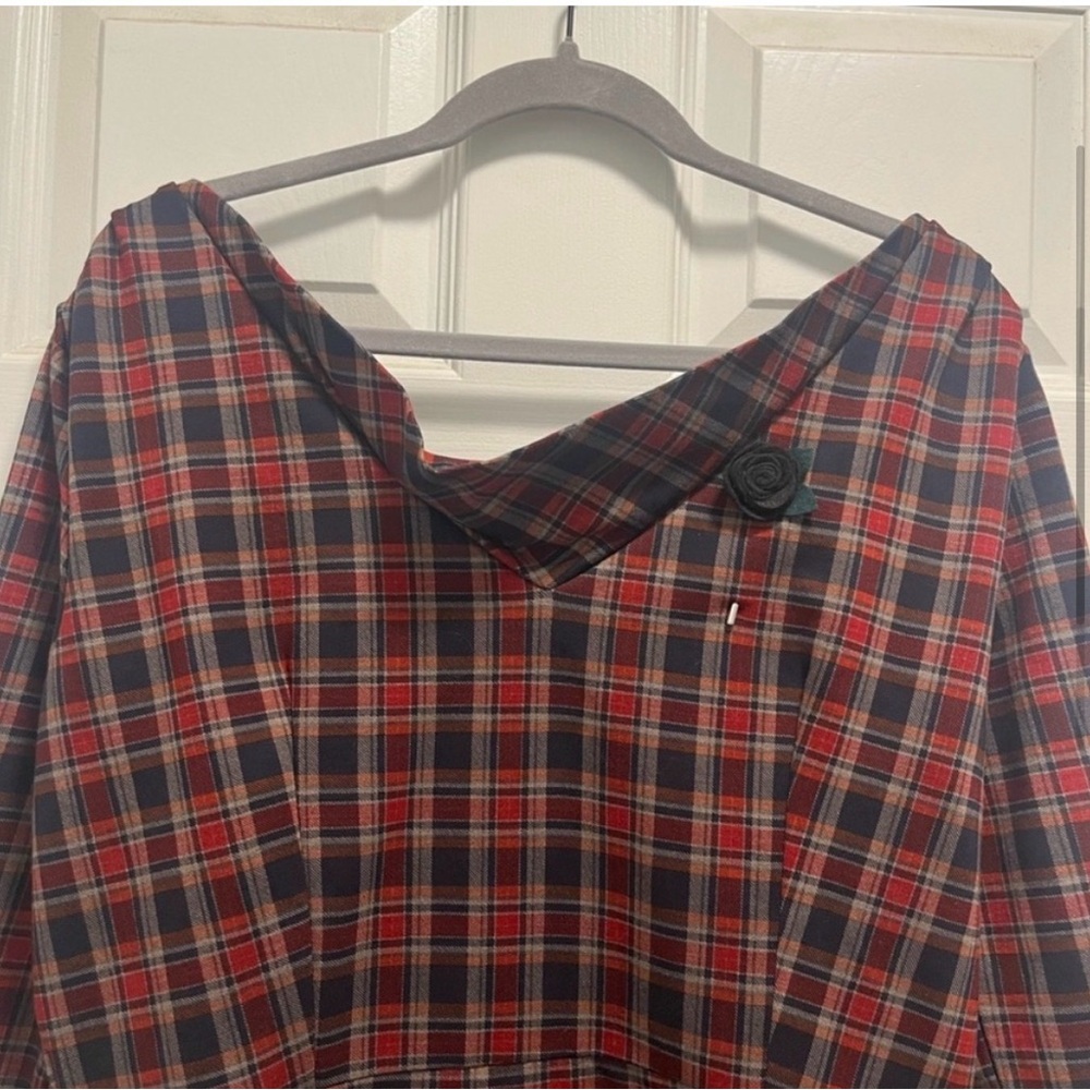 Unique Vintage Red Plaid Carmen
Half Sleeve Wiggle Dress Mad Men 2XL - NWT - Picture 3 of 15